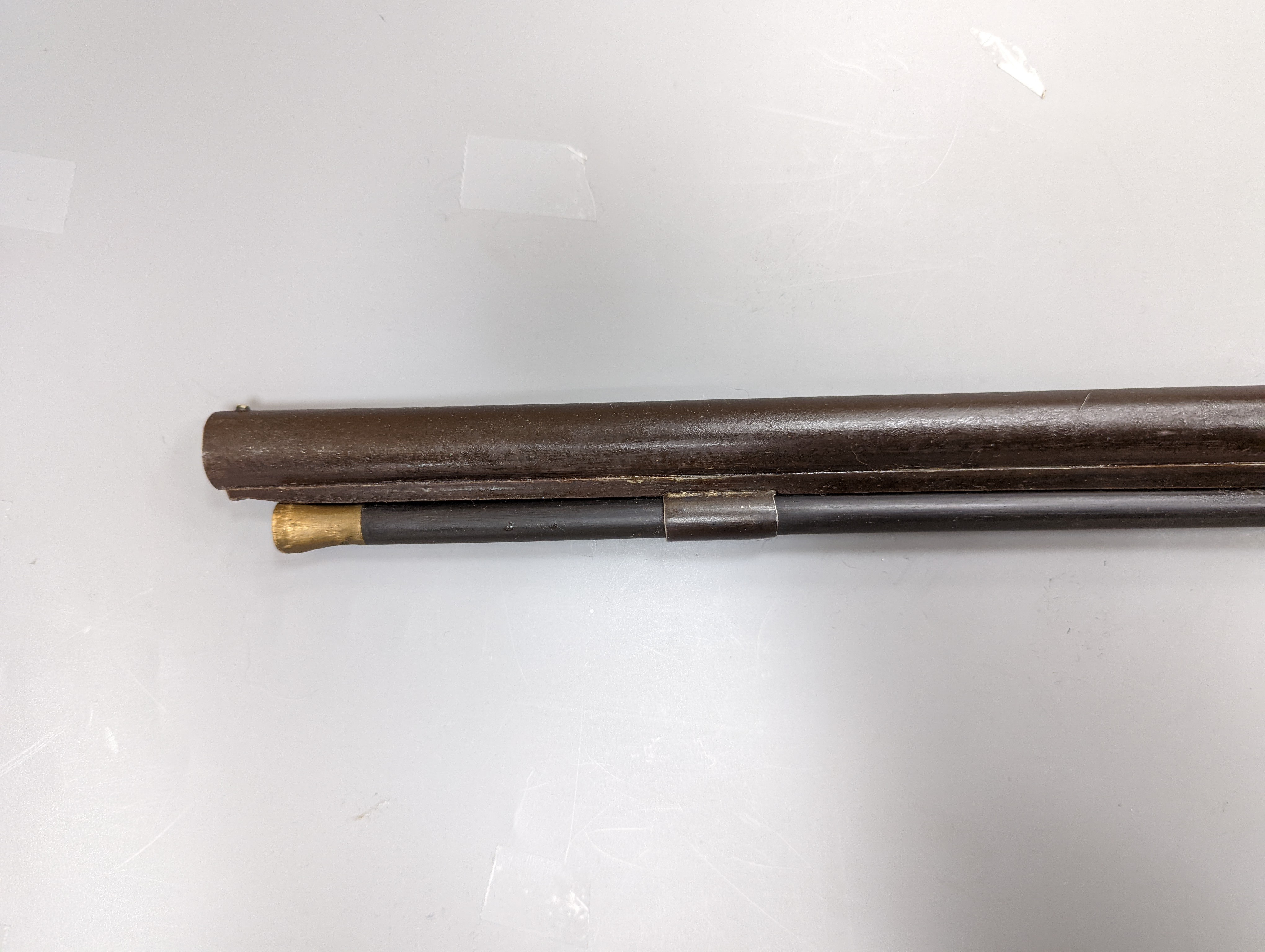 A late 19th/early 20th century percussion cap musket,115 cms long.